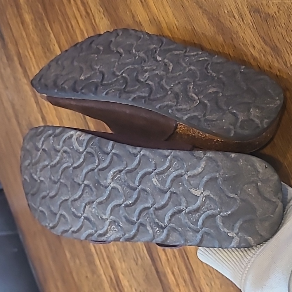 Womans Birkenstock Betula Brown Leather  Cross Strap Slide Sandals W 6 M 4 - Picture 5 of 5